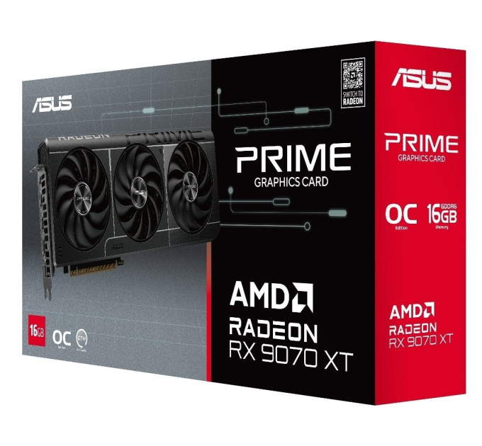 Відеокарта AMD Radeon RX 9070 XT 16GB GDDR6 Prime OC Asus (PRIME-RX9070XT-O16G)