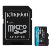 Карта пам'яті MicroSDXC  512GB UHS-I/U3 Class 10 Kingston Canvas Go! Plus R200/W160MB/s + SD-адаптер