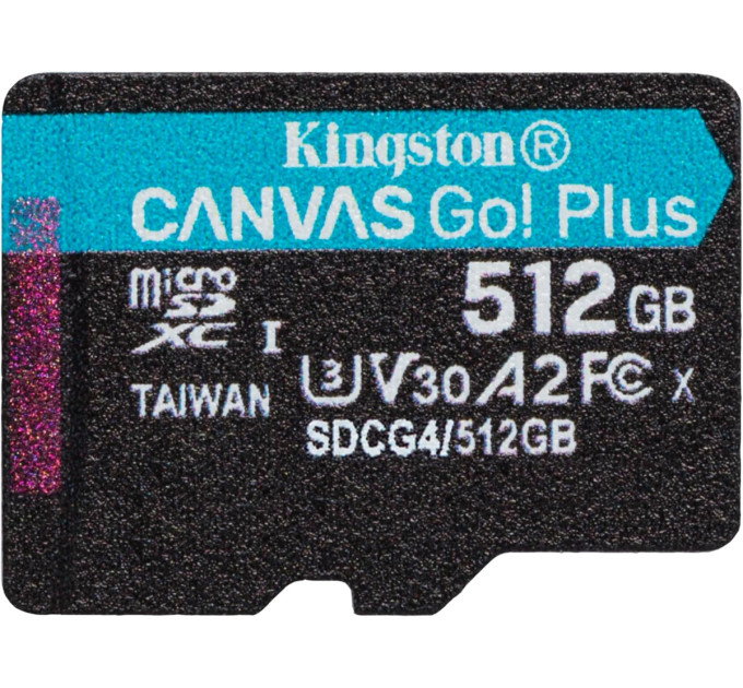 Kingston Карта пам'яті MicroSDXC  512GB UHS-I/U3 Class 10 Kingston Canvas Go! Plus R200/W160MB/s