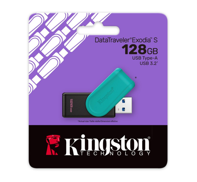 Kingston Флешка Kingston DataTraveler Exodia S 128GB Black/Turquoise (DTXS/128GB)