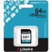 Kingston Карта пам'яті  Kingston SDXC 64GB Canvas Go! Plus G4 Class 10 UHS-I U3 V30 (SDG4/64GB)