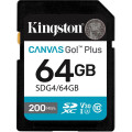 Kingston Карта пам'яті  Kingston SDXC 64GB Canvas Go! Plus G4 Class 10 UHS-I U3 V30 (SDG4/64GB)