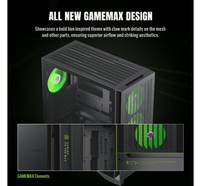 Gamemax Корпус  GameMax LEADER 2 BK без БЖ