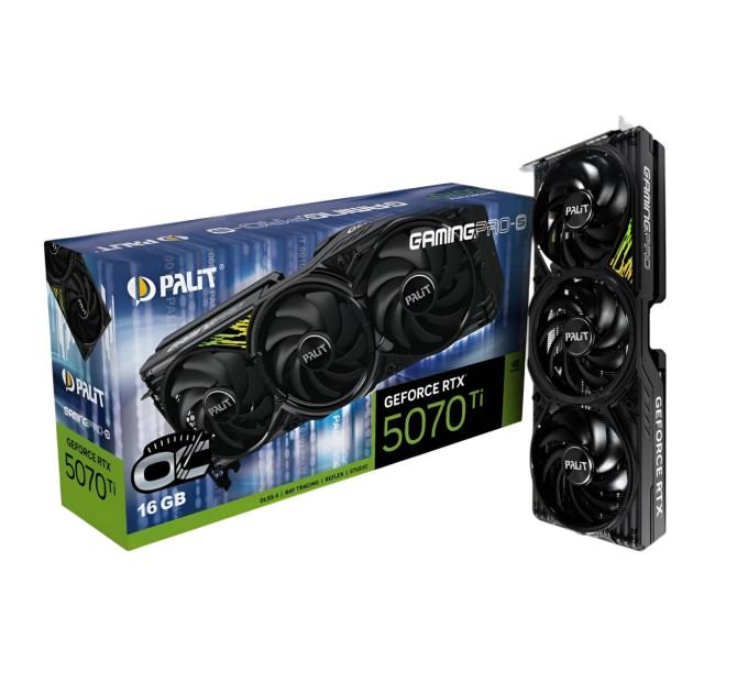 Відеокарта PALIT Nvidia GeForce RTX 5070 Ti GamingPro-S OC 16GB GDDR7 (NE7507TS19T2-GB2031U)