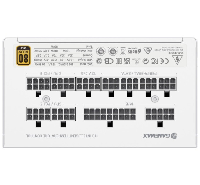 Блок живлення  Gamemax 850W GX 850 Pro WH (GX-850 PRO WT(ATX3.1PCIe5.1))
