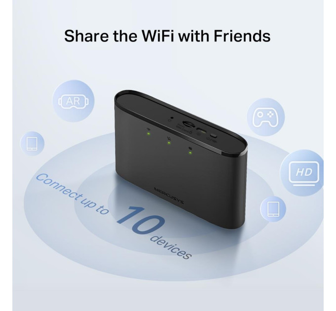 Mercusys Мобільний маршрутизатор MERCUSYS MT110 N150, 4G/LTE, 2200мА*год MT110
