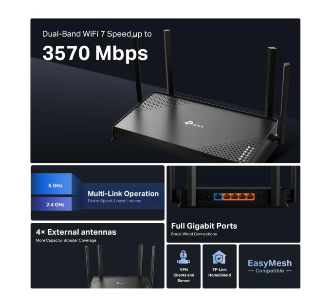 TP-Link Маршрутизатор Wi-Fi  TP-LINK Archer BE220