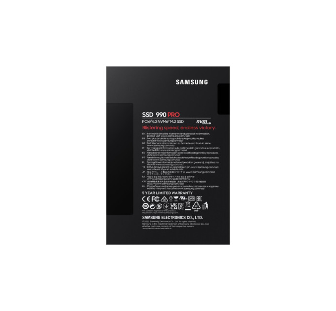 Samsung Твердотільний запам’ятовувальний пристрій накопичувач (SSD) G4 M.2 NVME 2TB 990 PRO MZ-V9P2T0BW SAMSUNG