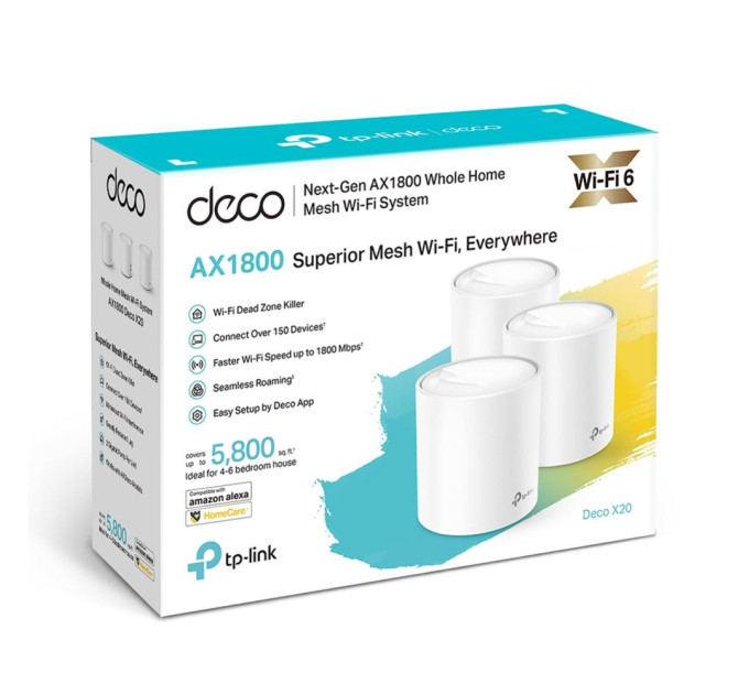 TP-Link Домашня Mesh Wi-Fi система (3 шт у комплекті), арт. Deco X20(3-pack) TP-LINK