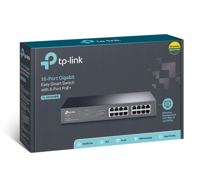 TP-Link Комутатор NET SWITCH 16PORT 1000M 8P POE+ TL-SG1016PE TP-LINK