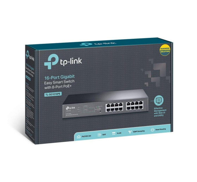 TP-Link Комутатор NET SWITCH 16PORT 1000M 8P POE+ TL-SG1016PE TP-LINK