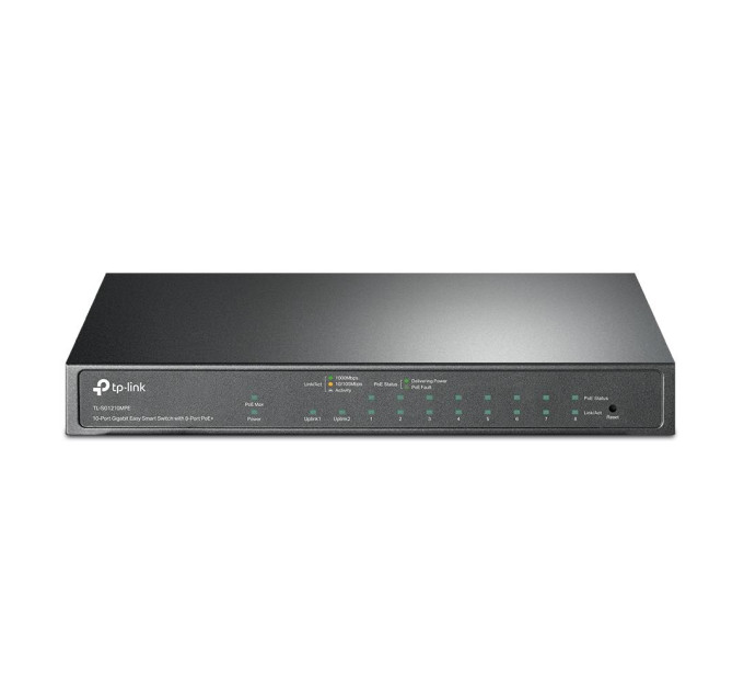 TP-Link 10-портовий гігабітний комутатор з 8 РоЕ+ портами, TL-SG1210MPE