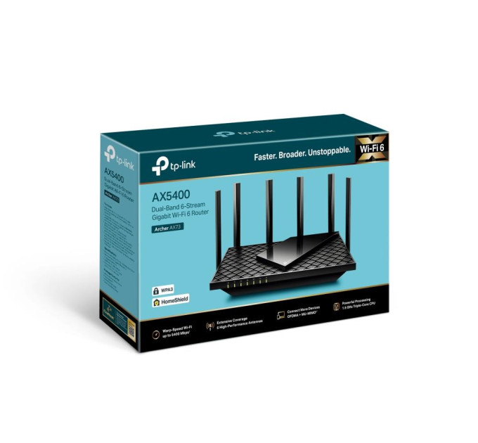 TP-Link Точка доступу з функцією маршрутизації, мережеве обладнання 5400MBPS 1000M DUAL BAND ARCHER AX72 TP-LINK