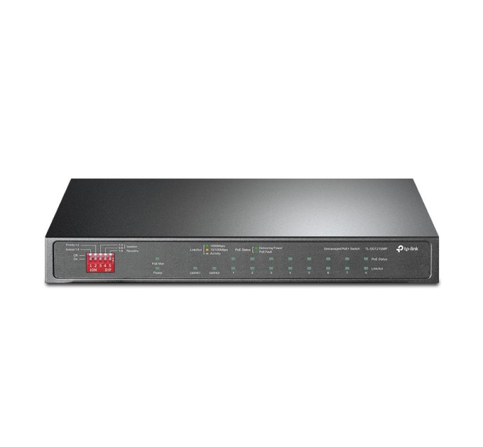 TP-Link 10-портовий гігабітний комутатор з 8 РоЕ+ портами, TL-SG1210MP TP-LINK