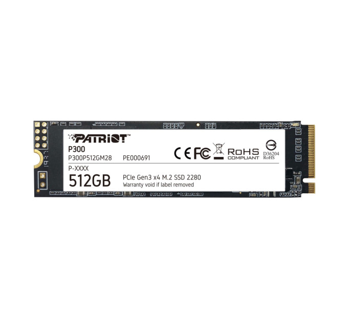 Patriot Твердотільний запам’ятовувальний пристрій накопичувач (SSD) M.2 2280 512GB P300 P300P512GM28 PATRIOT