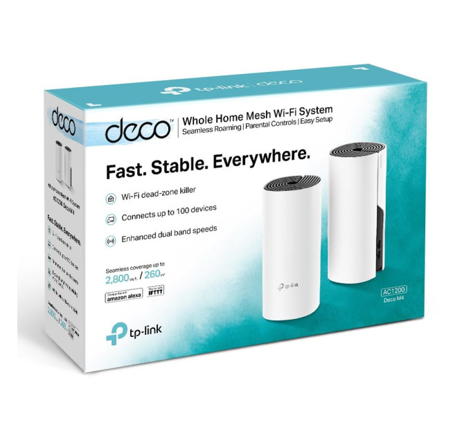 TP-Link Домашня Mesh Wi-Fi система (2 шт у комплекті), арт.Deco M4(2-pack)