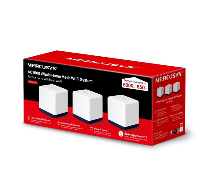 Mercusys Домашня Mesh Wi-Fi система (3 шт у комплекті), Halo H50G(3-pack)