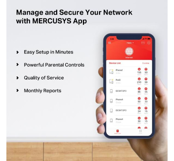 Mercusys Домашня Mesh Wi-Fi система (3 шт у комплекті), Halo H50G(3-pack)