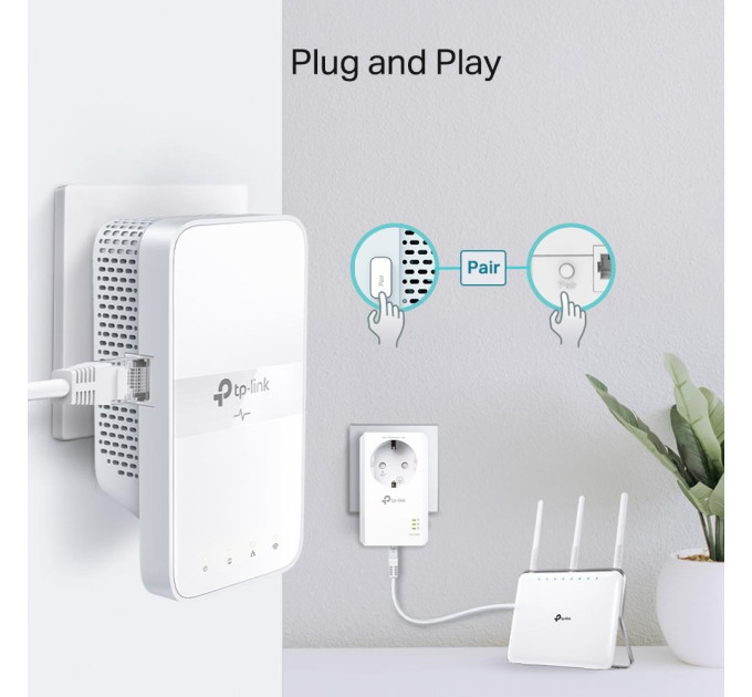 TP-Link Комплект гігабітного Powerline адаптера, TL-WPA7617 KIT TP-LINK