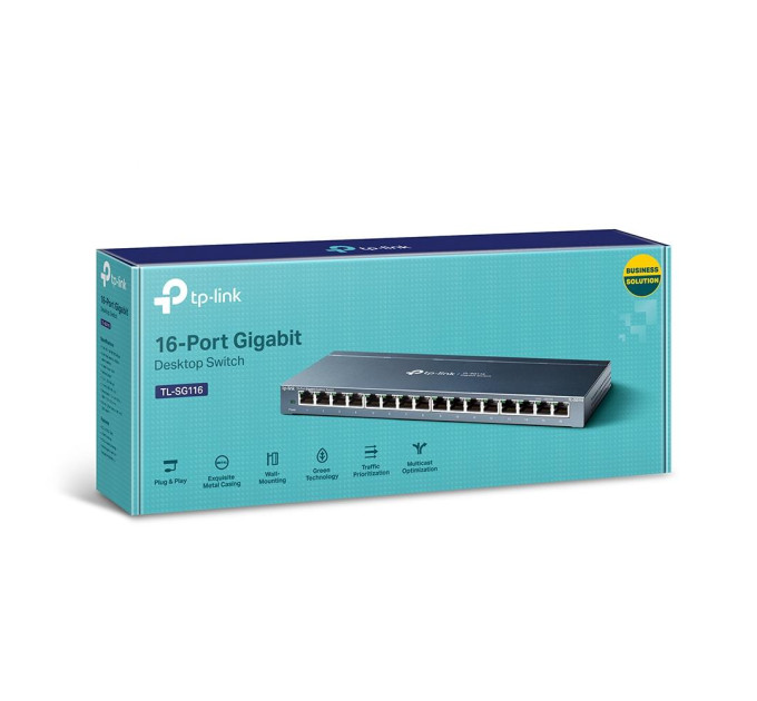 TP-Link 16-портовий гігабітний настільний комутатор, TL-SG116 TP-LINK