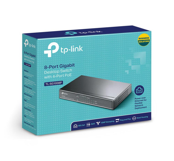 TP-Link Комутатор некерований, мережеве обладнання, TL-SG1008P TP-LINK
