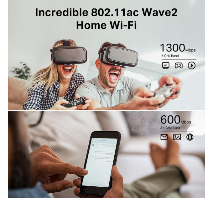 TP-Link Точка доступу з функцією маршрутизації, мережеве обладнання 1900MBPS 1000M 4P DUAL BAND ARCHER C80 TP-LINK
