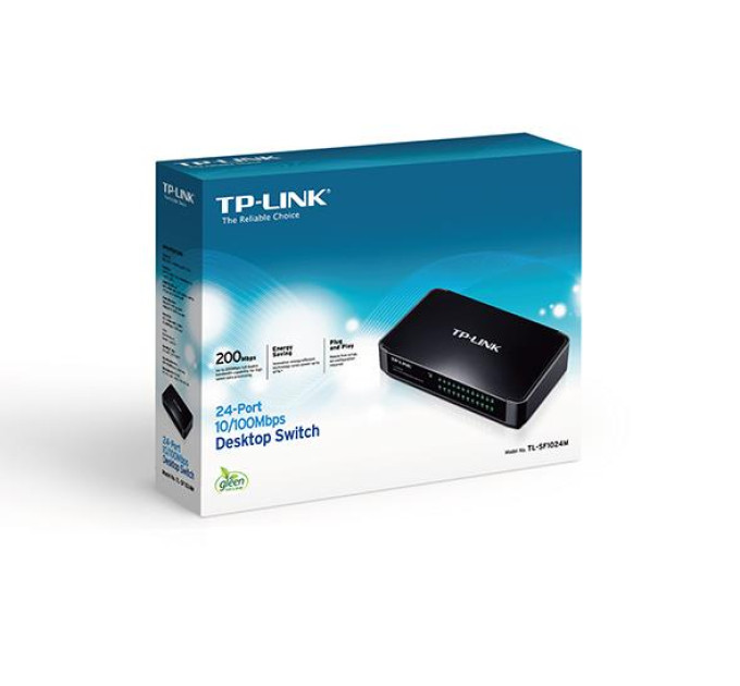 TP-Link Мережеве обладнання, 24-портовий 10 / 100Mbps настільний комутатор, TL-SF1024M TP-LINK