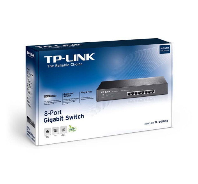 TP-Link Комутатор некерований, мережеве обладнання, TL-SG1008 TP-LINK