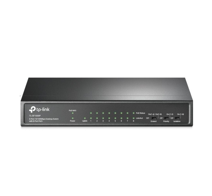 TP-Link 9-портовий настільний комутатор з 8 РоЕ+ портами, TL-SF1009P