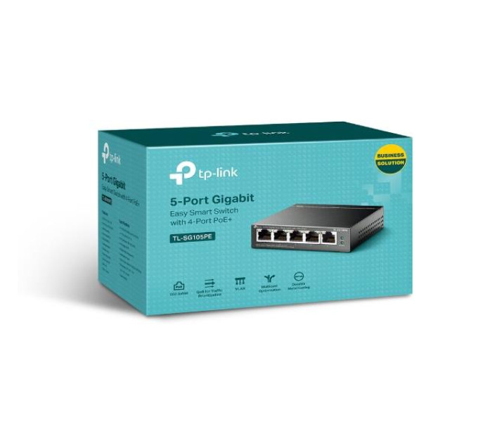 TP-Link 5-портовий гігабітний комутатор з 4 РоЕ+ портами, TL-SG105PE