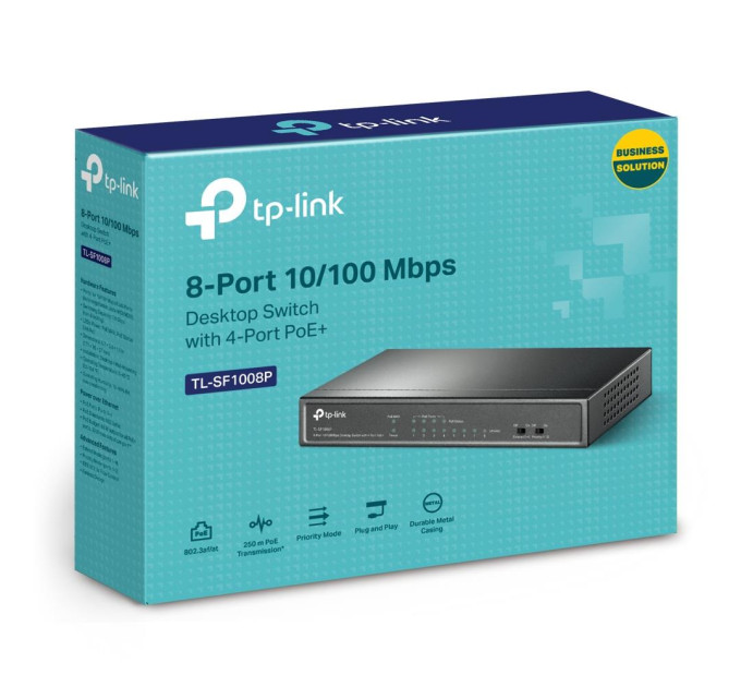 TP-Link Комутатор некерований, мережеве обладнання, TL-SF1008P TP-LINK