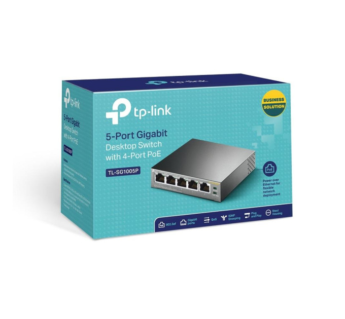 TP-Link Комутатор  NET SWITCH 5PORT 1000M 4P POE TL-SG1005P TP-LINK