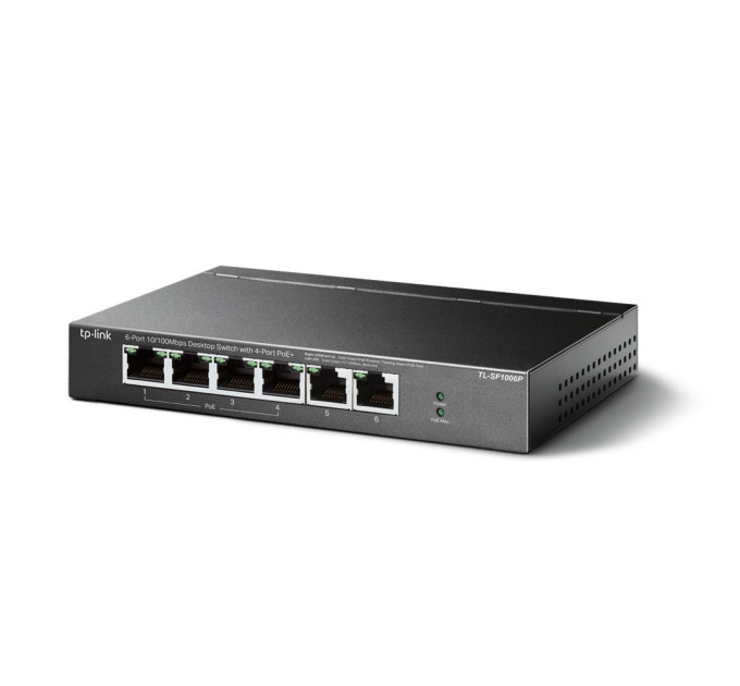 TP-Link 6-портовий настільний комутатор з 4 РоЕ+ портами, TL-SF1006P
