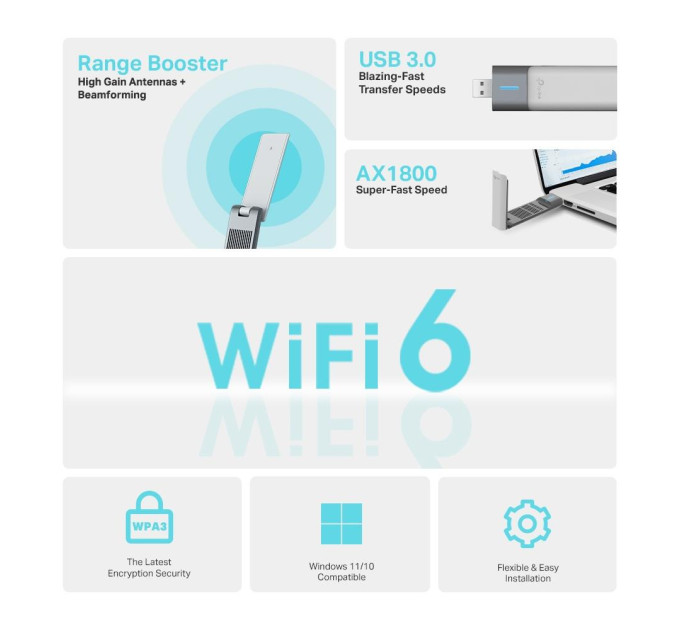 TP-Link Бездротовий мережевий USB-адаптер, Archer TX20UH TP-LINK