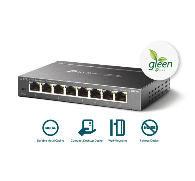TP-Link Комутатор керований, мережеве обладнання, TL-SG108E TP-LINK