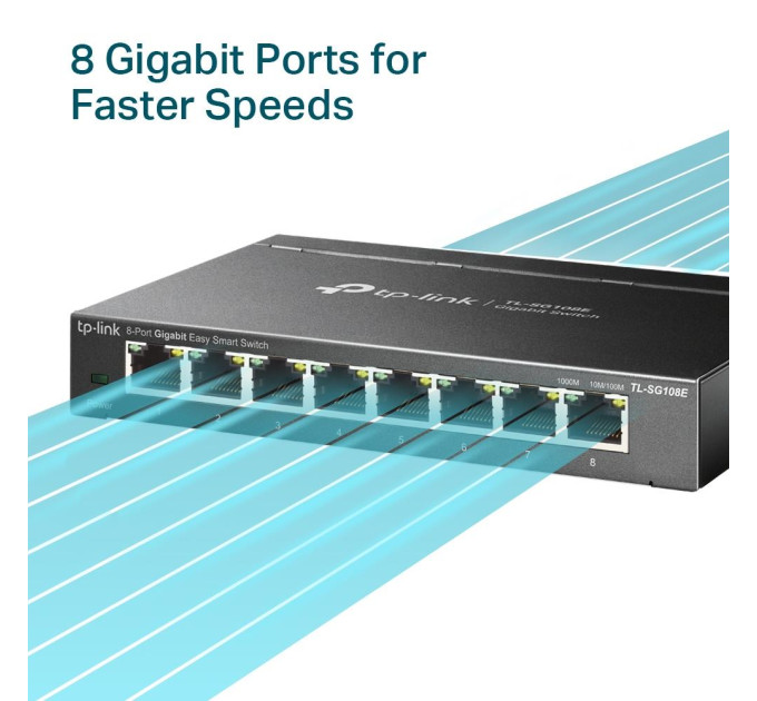 TP-Link Комутатор керований, мережеве обладнання, TL-SG108E TP-LINK