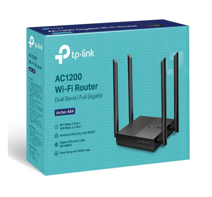 TP-Link Бездротовий маршрутизатор, Archer A64