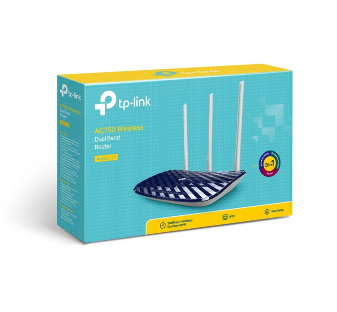 TP-Link Бездротовий двохдіапазонний маршрутизатор, AC750, Archer C20 TP-LINK