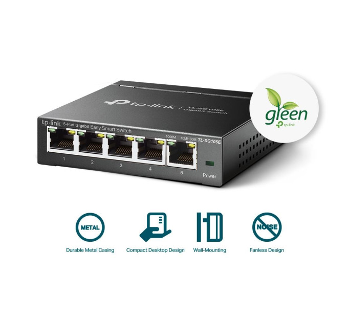 TP-Link Комутатор керований, мережеве обладнання, TL-SG105E TP-LINK