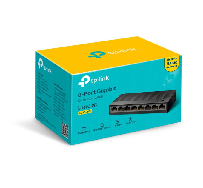 TP-Link 8-портовий настільний гігабітний комутатор, LS1008G