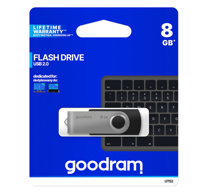 Goodram Флешка USB Flash 8GB USB 2.0 Goodram Twister Black