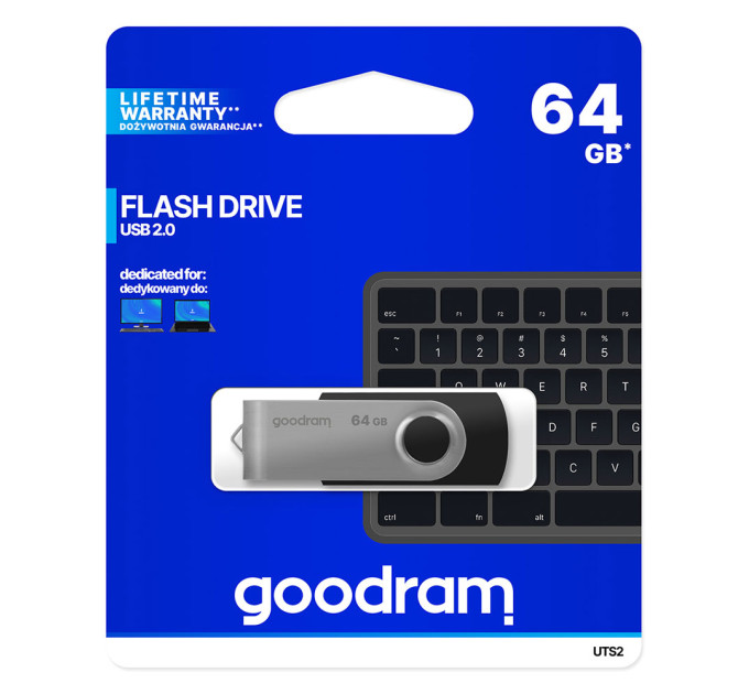 Goodram Флешка USB Flash 64GB USB 2.0 Goodram Twister  Black
