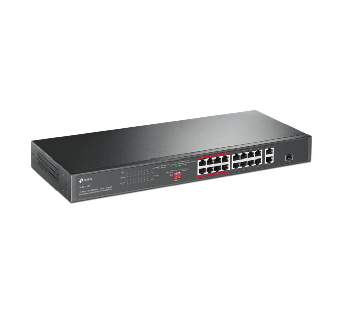 Комутатор TP-LINK TL-SL1218P 16xFE/PoE+ 150W, 2xGE, 1xcombo SFP, некерован TL-SL1218P