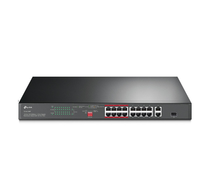 Комутатор TP-LINK TL-SL1218P 16xFE/PoE+ 150W, 2xGE, 1xcombo SFP, некерован TL-SL1218P