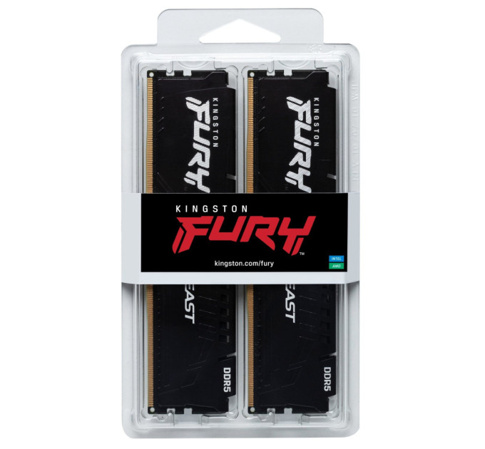 Оперативна пам’ять Kingston Fury Beast Black (2x16GB) (KF552C40BBK2-32) 32GB DDR5 PC5-51200 (5200 MHz)