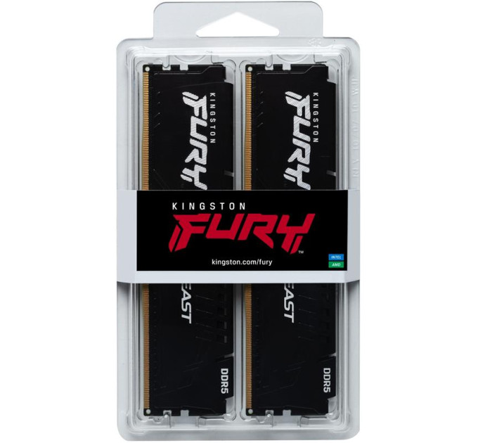Оперативна пам’ять Kingston DRAM 32GB 5600MHz DDR5 CL40 DIMM (Kit of 2) FURY Beast Black EAN: 740617325706