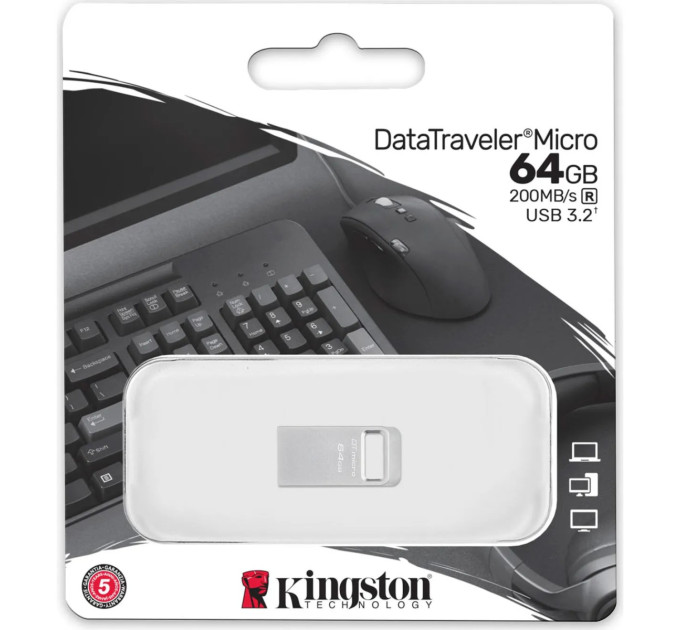 Флеш накопичувач USB3.2 64GB Kingston DataTraveler Micro (DTMC3G2/64GB)
