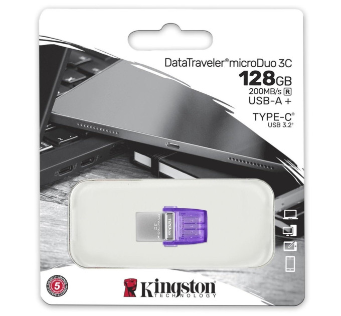 Флешка USB3.2 128GB Type-C Kingston DataTraveler microDuo 3C (DTDUO3CG3/128GB)