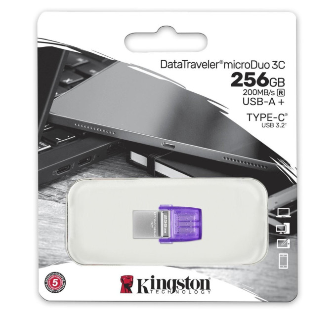 флеш-драйв  KINGSTON DT Duo 3C 256GB 200MB/s dual USB-A + USB-C