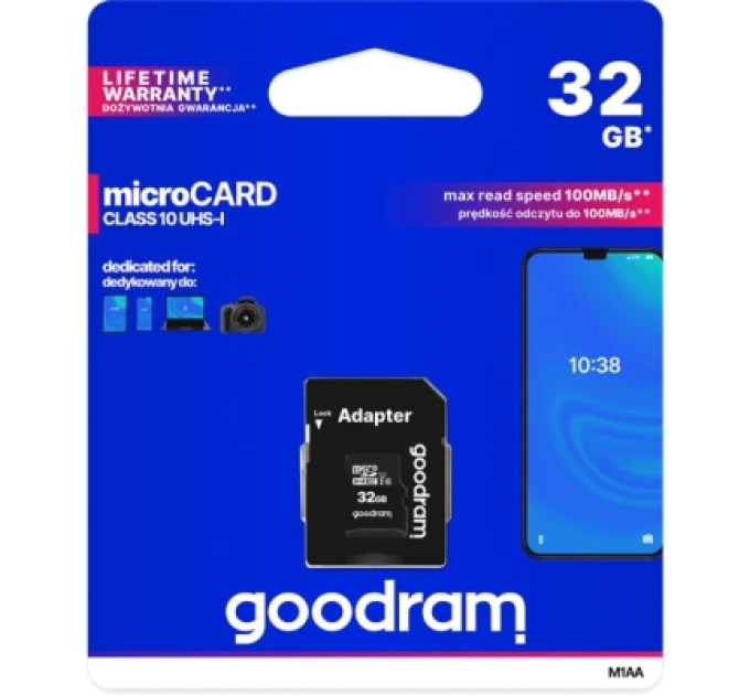 Goodram Карта пам'яті Goodram 32GB microSDHC Class 10 (M1AA-0320R12)